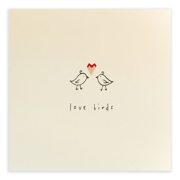 Pencil Shavings Cards Pencil Sharpener with particles Greeting Cards Love Birds PSC – VLB