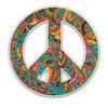 Floral Pattern Peace Sign - 12" Vinyl Sticker Waterproof Decal