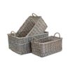 Red Hamper Small Shallow Antique Wash Storage Wicker Basket, Brown