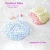 Waterproof Shower Caps 3 Packs - Reusable Plastic Shower Cap Bath Hair Hat with Elastic Band, Large Long Hair Protection Hats for Kids Women Men Spa Salon Hair Mask