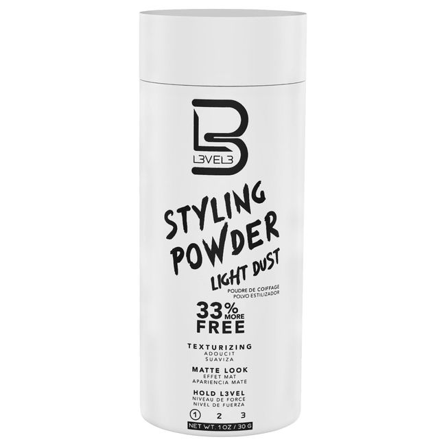 L3 Level 3 Light Hold Styling Powder - Natural Matte Hairstyle - Texturizing and Volumizing (30 Grams)