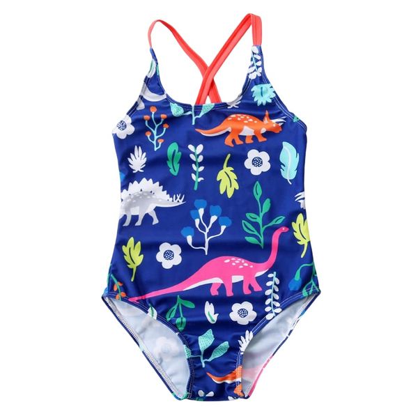 imKutie Girls One Piece Swimsuit, Little Girls' Cute Cartoon Swimwear Adjustable Straps Beach Bathing Suit Kids Swimming Costume UPF 50+ for 3-8 Years