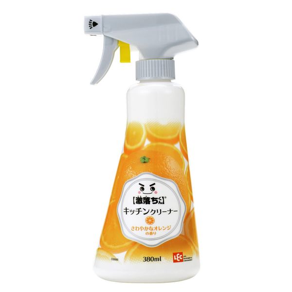 Gekiochi-kun Kitchen Cleaner, Foam Spray (Disinfecting + Deodorizer), 12.8 fl oz (380 ml), Ventilation Fan and Range Oil Stain (Orange Oil Blended)