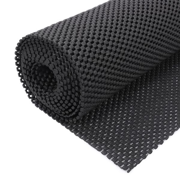 Multipurpose Non Slip Mat,PVC Anti Slip Rug Pads 50x200cm Anti Slip Rug Underlay Carpet Grip Mat Black Kitchen Drawer Shelf Liner Bathroom Waterproof Floor Mat for Home,Office,Cars(Black)