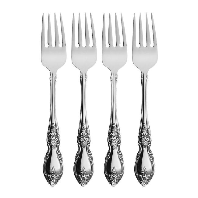 Oneida Louisiana Fine Flatware Salad Forks, Set of 4, 18/10 Stainless Steel