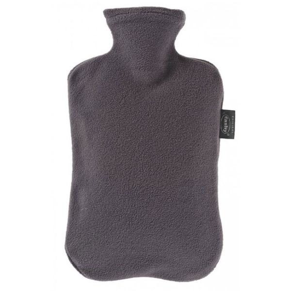 Fashy Hot Water Bottle with Fleece Cover, 2.0 L, Charcoal