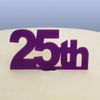 25th Birthday Cake Topper - Purple
