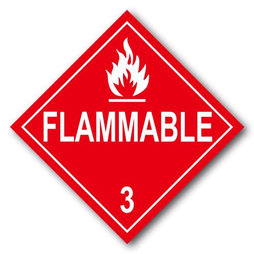 WZCNDIDI Class 3 Flammable Liquids, Flamable 3" DOT Placard, 10.75" x 10.75" Adhesive Vinyl, 25PCS, Safety Tags, Signs,DOT Hazmat Compliant,