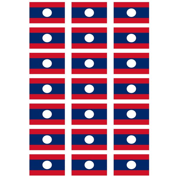 Laos Flag self Adhesive matt Paper Labels/Stickers