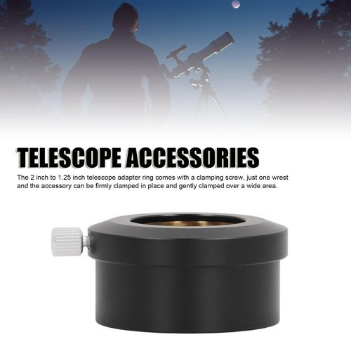 Yunseity 2 Inch to 1.25 Inch Telescope Adapter Ring, Telescope Eyepiece Mount Adapter, Black, Beginner, Unisex, Astronomy Enthusiasts, Photographers, Intermediate Astronomers