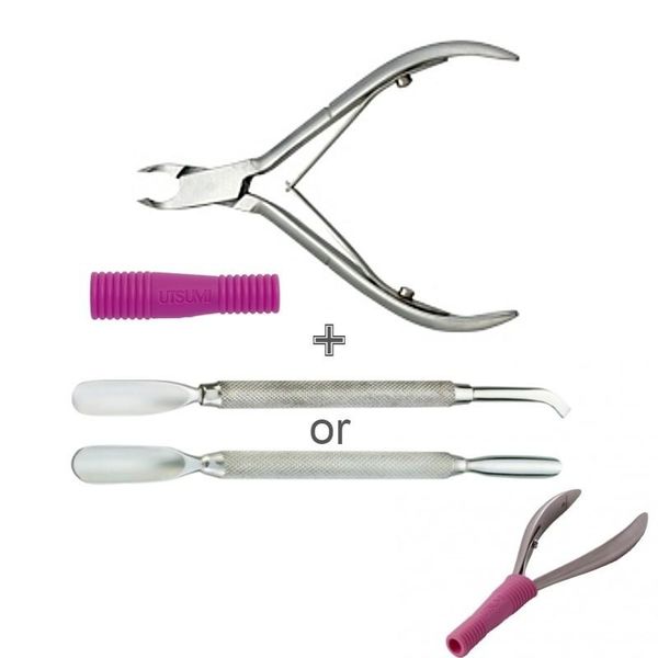 [Nail Technician Certification] Utsumi Cuticle Nipper &amp; Pusher (with cap) Ukaru-che / Essential Tool Set Certification