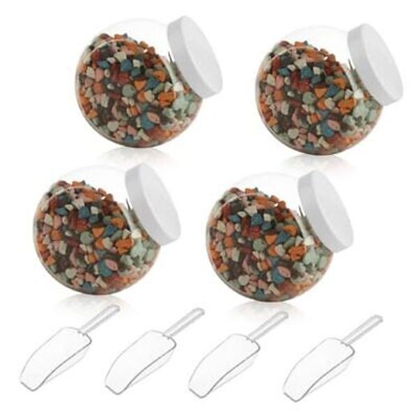4 Sets Plastic Candy Jars with Lids, 42oz Candy Jar with Scoop, Clear Candy