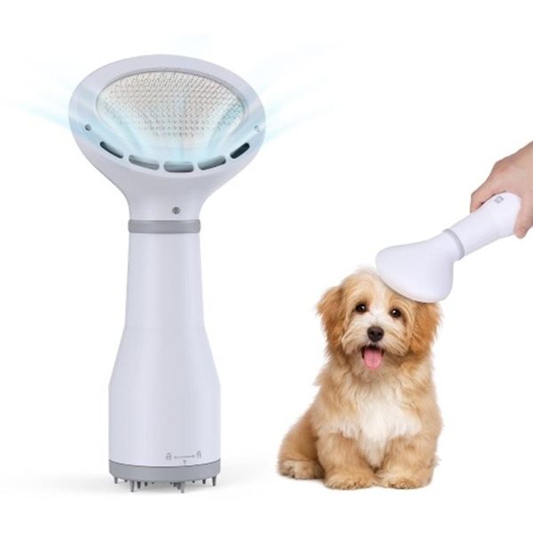 Dadypet Pet Dog Hair Dryer Grooming Dryer Slicker Brush - White / Us