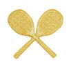 Small - Crossed Tennis Rackets - Gold/Yellow - Embroidered Iron on Patch