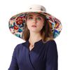 Packable Extra Large Brim Floppy Sun Hat Reversible Flora UPF 50+ Beach Sun Bucket Hat Beige