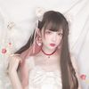 Eileen Semi-Long Cool Brown x Pink Wig, Straight, Natural, Harajuku Style, Popular, Small Face Effect, Cute, Net Included