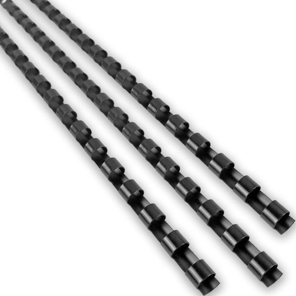 FOSHISY Plastic Binding Combs 21 Ring A4 10mm Comb Binding Spines, 60 Sheet Capacity, Pack of 100, Black