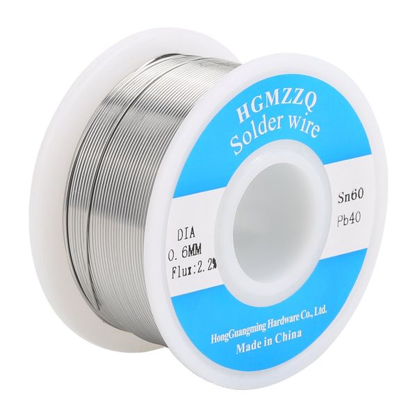 HGMZZQ 60/40 Tin Lead Solder Wire with Rosin for Electrical Soldering 0.023 inch-0.22lbs(0.6mm-100g)