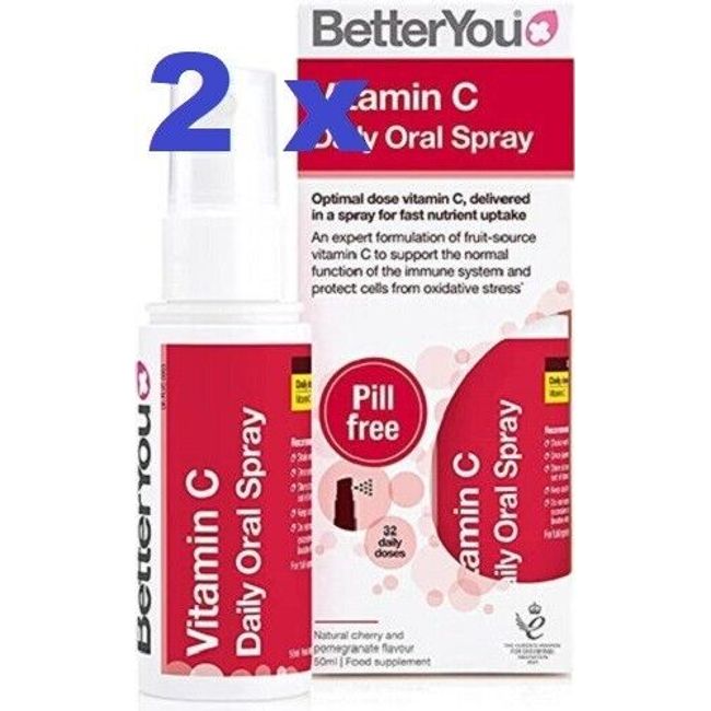 2 x BetterYou Vitamin C Daily Oral Spray 50ml