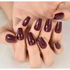 Dark Red Glossy Medium Coffin Press on Nails