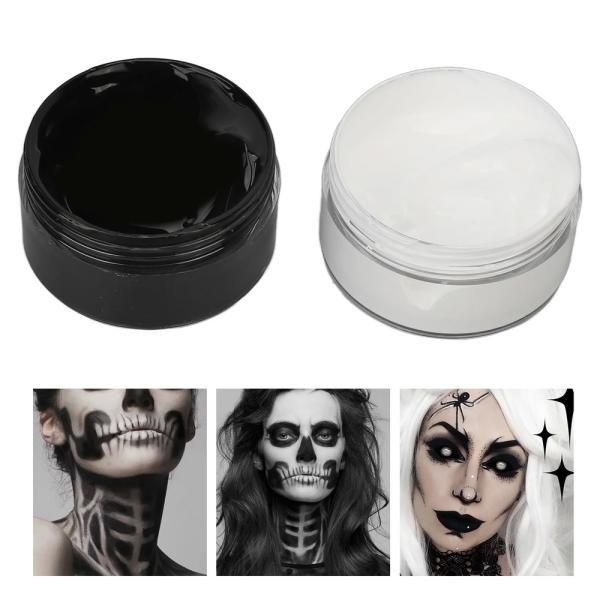 High Tint Face Body Paint Set Layering Black and White Brush Easy Application DIY with Cosplay