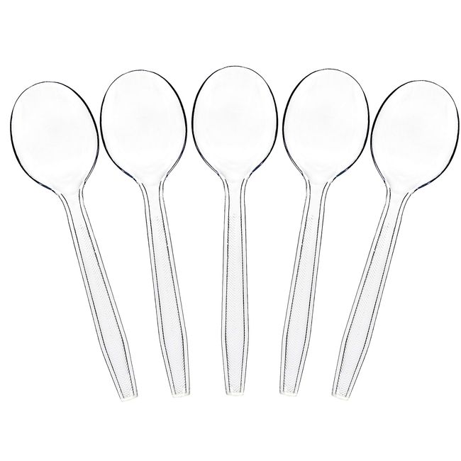 Plasticpro Cutlery Plastic Soup Spoons Medium Weight Disposable Silverware White