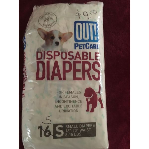 Out! Pet Care Disposable Diapers Female size Small 8-15 LBS.