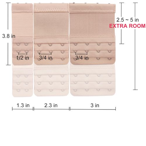 Red Snail 9PCS Bra Extender 2 Hook, 3 Hook, 4 Hook, Elastic Bra Extenders, Bra Extension Strap