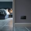 BG Electrical Double Switched Power Plug Wall Socket, Flatplate Screwless, Matt Black, 13A, FFB22B