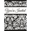 Unique Party 45644 - Black Damask Invitations, Pack of 8