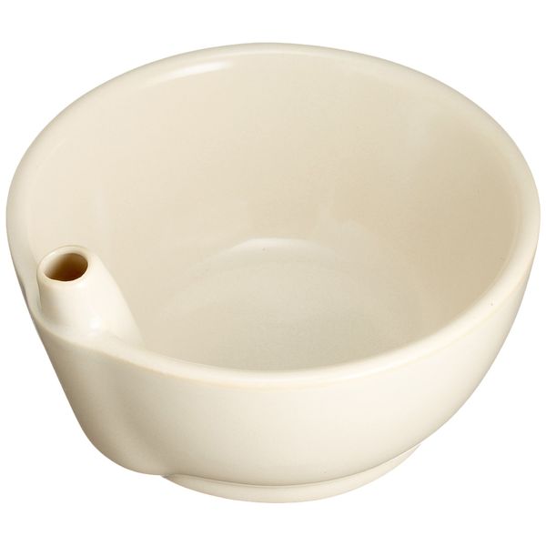 Arizuki Pottery Easy Dinnerware Small Bowl with Brush (4.7 x 4.5 x 2.8 inches (12 x 11.5 x 7 cm), Ceramic, Silicone Bottom, Universal Design, Meal Tool
