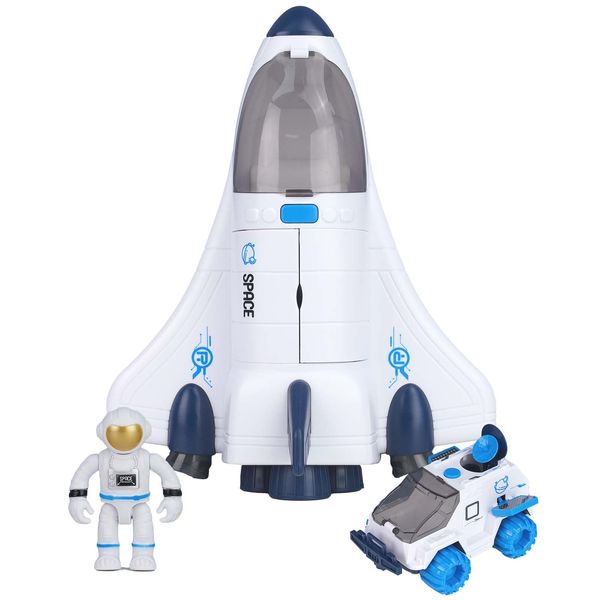 YULEYU Kids Spaceship Toy with Light and Sound, Space Toy with Space Rover, Space Shuttle, Astronauts Figure, Space Playset for Boys Girls