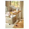 NRS Healthcare Curved Height and Width Adjustable Wheeled Overbed Table Beech Effect