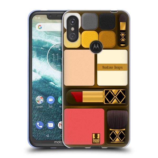 Head Case Designs Classy Makeup Kits Soft Gel Case Compatible With Motorola One Power (P30 Note)