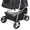 Foldable Pet Stroller 3 Wheels Cat Dog Stroller with Storage Basket Cup Holder