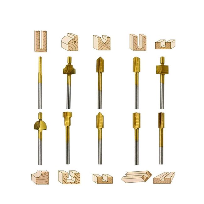Power Carving Bits - Small Shaft - 3mm & 1/8 For Dremel Style Machines