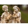 Garden Decor 2 Piece White Stone Effect Distressed Figures Ornament Set (Material: Resin)
