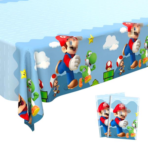 2 Stück Tischdecke Kindergeburtstag 137x183cm, Happy Birthday Tischdecke Wasserdicht Tischdeko Plastik Rechteckig Tischdecken Tischtuch für Geburtstag Party Deko Mottoparty Zubehör Kinder Mädchen