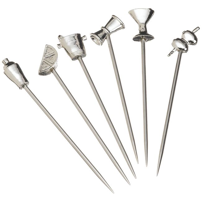 Prodyne Stainless Steel & Pewter Martini Picks (Set Of 6), Silver