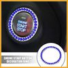 Partuto 5 Pcs Car Engine Start Stop Decoration Ring Rhinestone Trim Blue Replacement