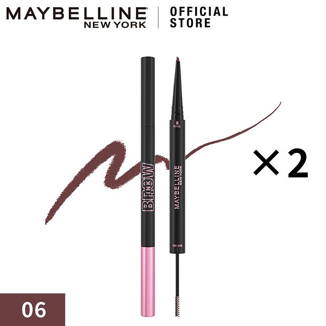 Maybelline Brow Ink Color Tint Duo 06 Dusty Pink Eyebrow Pencil Color Mascara 2in1 Maybelline