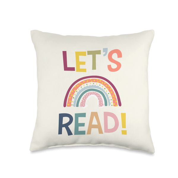 Let's Read Kids Reading Corner Book Nook Throw Pillow