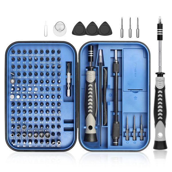 DIVANC Precision Screwdriver Set,130 in 1 Screwdriver Kit with 120 Screwdriver Bits Repair Tool Kit,Magnetic Screwdriver Set for Repair Computer,Smart Phone,Household Appliances,Game Console (Blue)