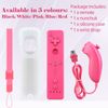 OSTENT Motion Sensor Remote Controller + Wired Nunchuck Combo Compatible for Nintendo Wii Console Color Pink