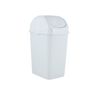 Superio 2.5 Gal Small Plastic Trash Can with Swing Top Lid – White