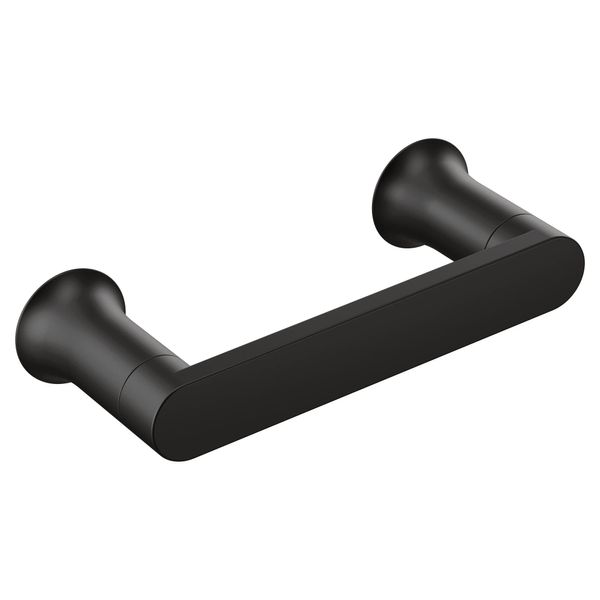 Moen Genta LX Matte Black Modern Wall Mount Pivoting Toilet Paper Holder, Modern Toilet Roll Holder for Bathroom, BH3808BL