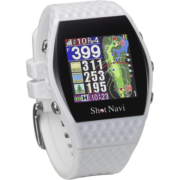 ShotNavi INFINITY WH Latest GPS Chip "M10" Green Shape Ultra Lightweight 1.7 oz (48 g) Made in Japan GPS Golf Navi Golf Distance Meter Golf Watch Competition Use