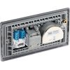 British General NFB68 Nexus Metal Triplex TV/FM/Sat Socket + Return & Tel. - Black Insert - Matt Black