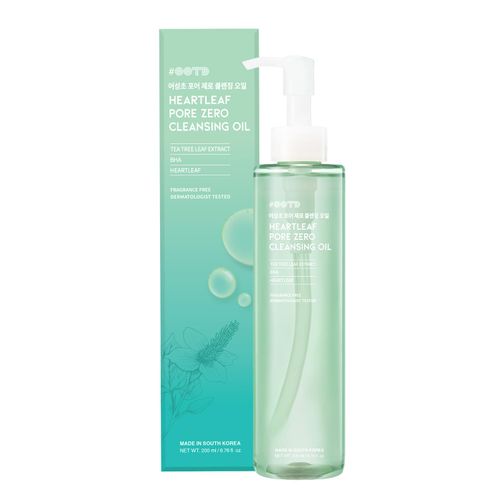 #OOTD Deep Cleansing Oil Makeup Remover for Face, Heartleaf BHA Tea Tree Mild Soothing Pore Tightening Blackhead Care. Heartleaf Pore Zero Cleansing Oil 200ml 6.76 Fl. Oz.