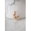Gemma J Chicken Charm - solid silver with rose gold plating.